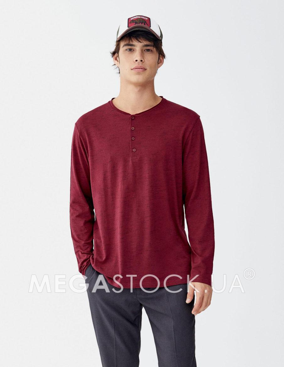 Футболка д/р PULL & BEAR М0117972 (9231/504/606) цвет бордовий
