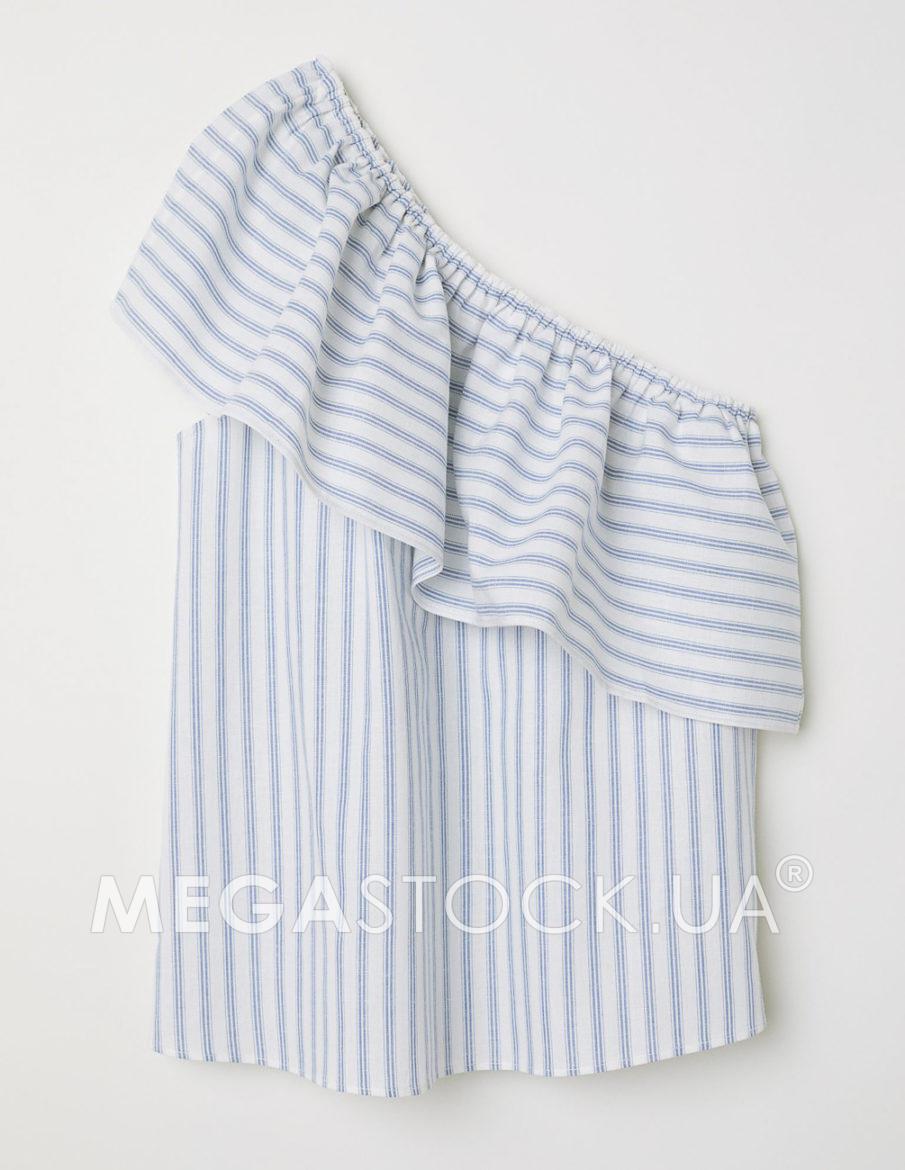 Блуза H&M Ж1084932 (06595208А) колір білий-синій