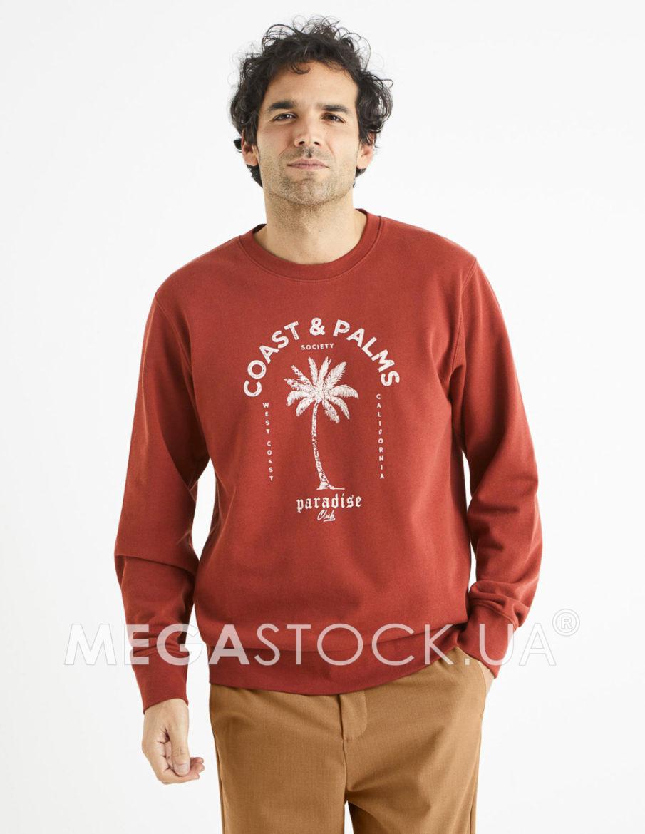 Світшот celio М0129153 (begrif) колір бордовий