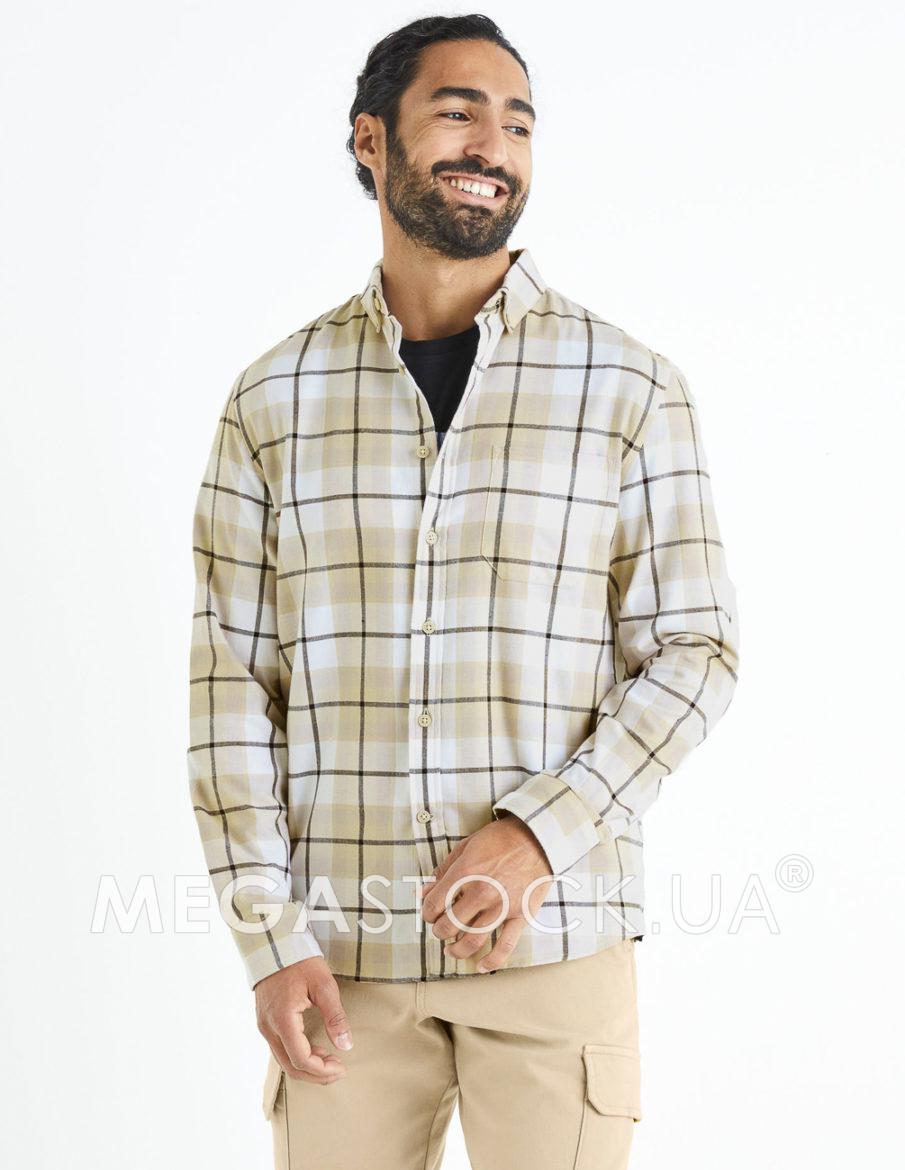 Сорочка д/р celio М0129261 (bacaro) колір бежевий