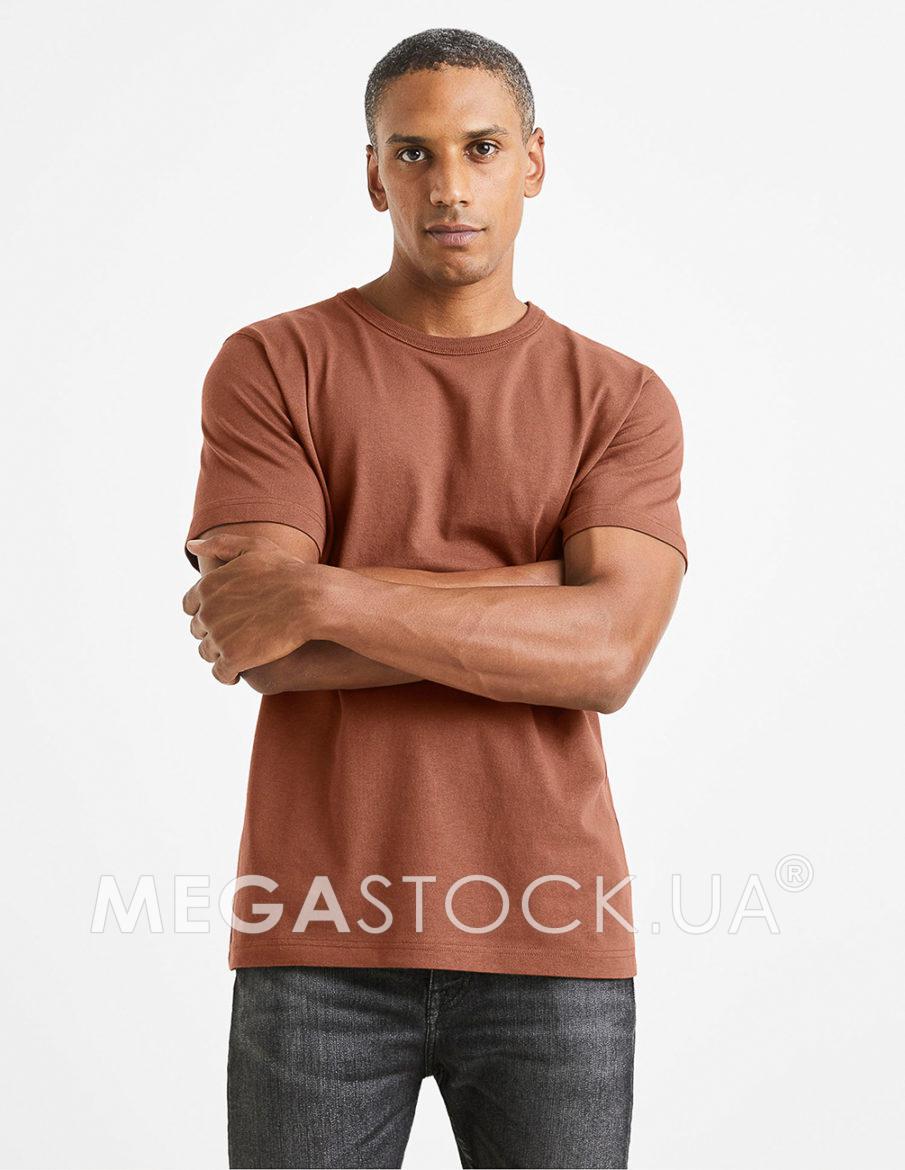 Футболка celio М0131379 (60081906 60087243 60082531) колір коричневий