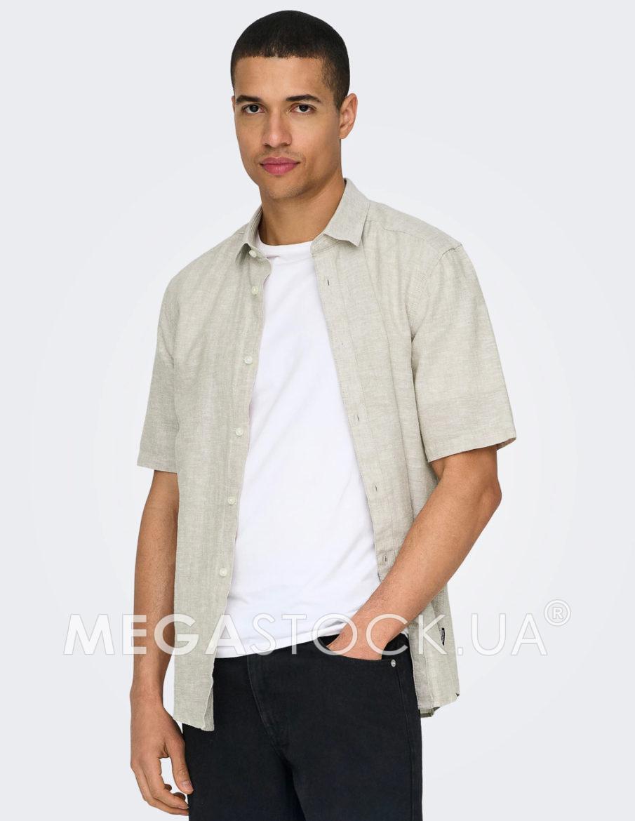 Сорочка к/р ONLY&SONS М0135535 (22009885) колір бежевий